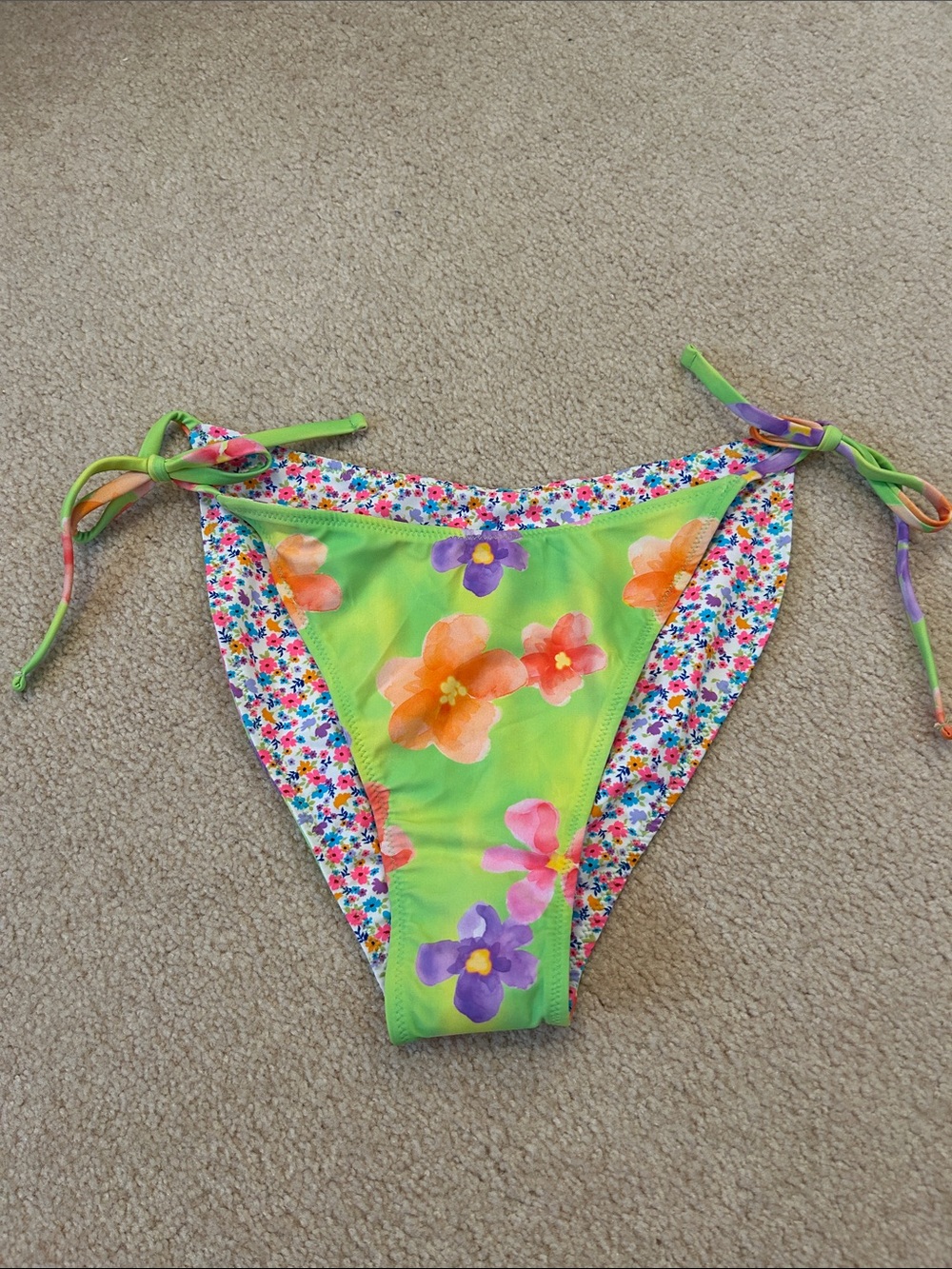 wild fable Green Floral Tie-Side Bikini Bottoms